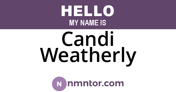 Candi Weatherly