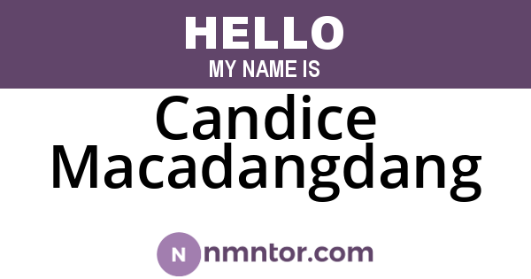 Candice Macadangdang