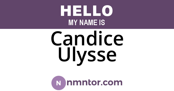 Candice Ulysse