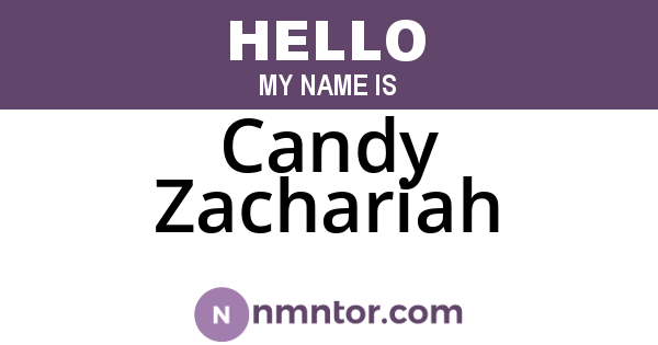 Candy Zachariah