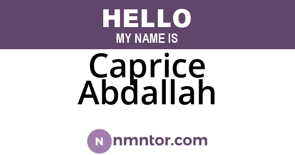 Caprice Abdallah