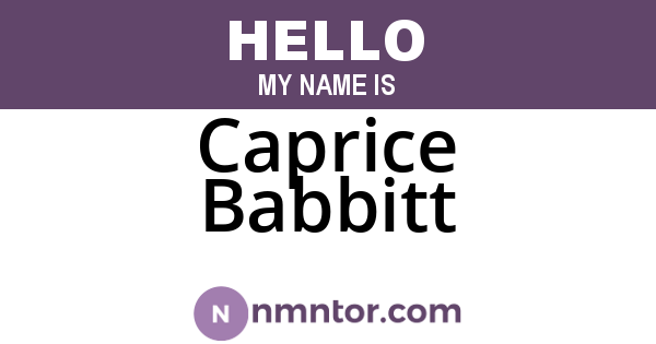 Caprice Babbitt