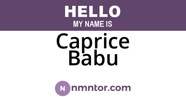 Caprice Babu