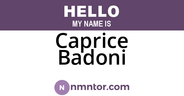 Caprice Badoni