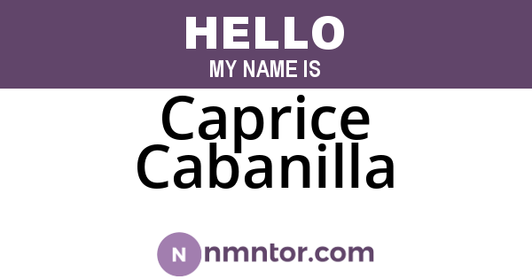 Caprice Cabanilla