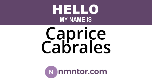 Caprice Cabrales