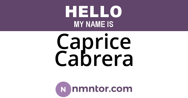 Caprice Cabrera