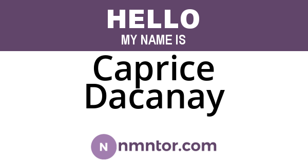 Caprice Dacanay
