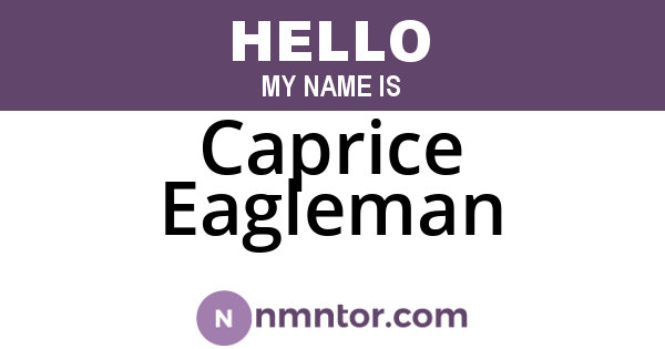 Caprice Eagleman