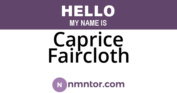 Caprice Faircloth