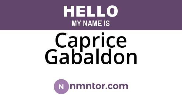 Caprice Gabaldon