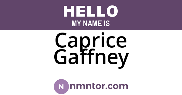 Caprice Gaffney