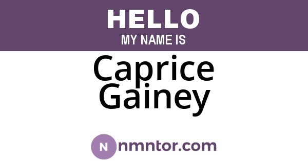 Caprice Gainey
