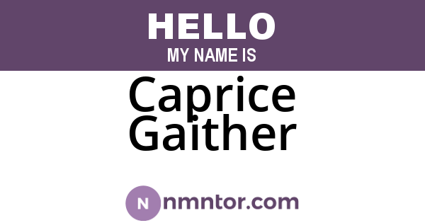 Caprice Gaither