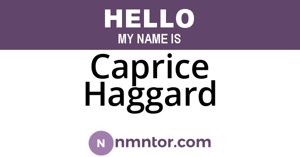Caprice Haggard