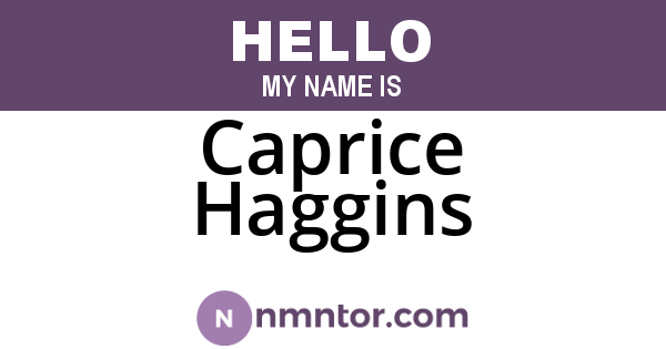 Caprice Haggins