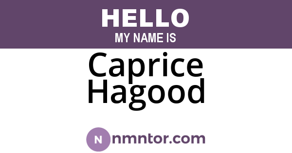 Caprice Hagood