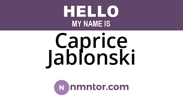 Caprice Jablonski
