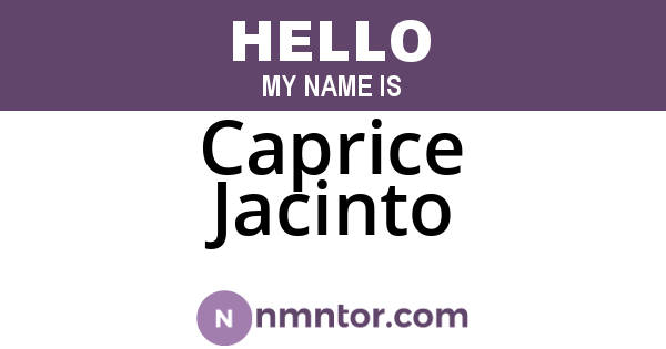Caprice Jacinto