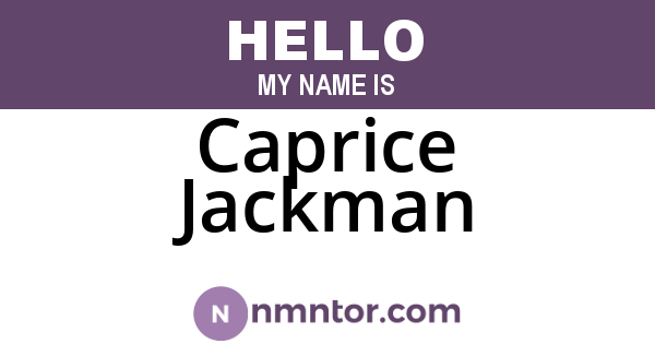 Caprice Jackman