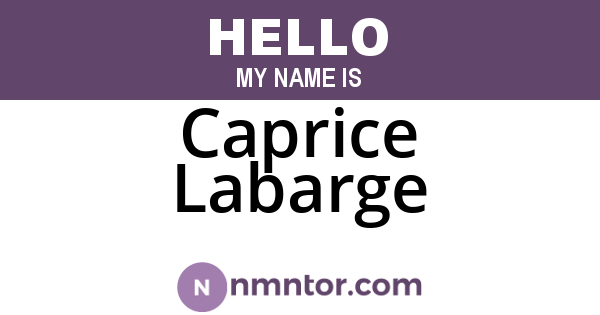 Caprice Labarge