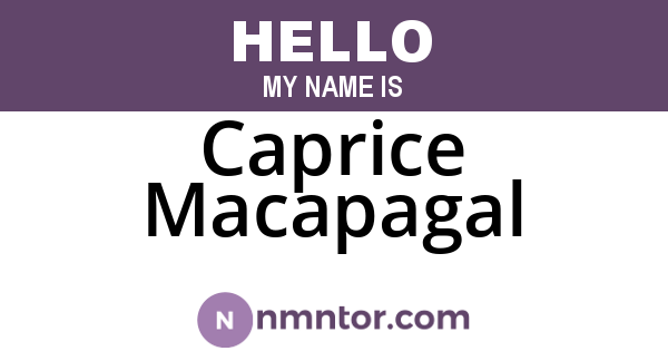 Caprice Macapagal