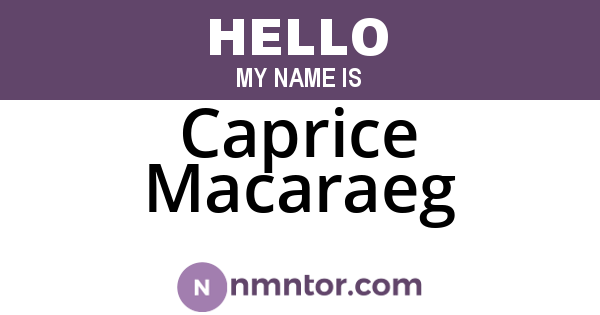 Caprice Macaraeg