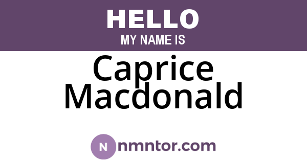 Caprice Macdonald