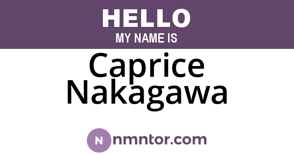 Caprice Nakagawa