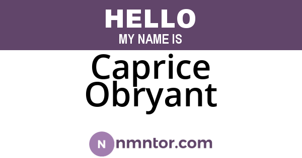 Caprice Obryant