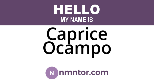 Caprice Ocampo