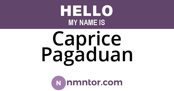 Caprice Pagaduan