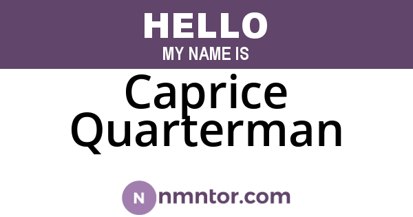 Caprice Quarterman