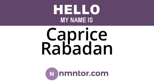 Caprice Rabadan