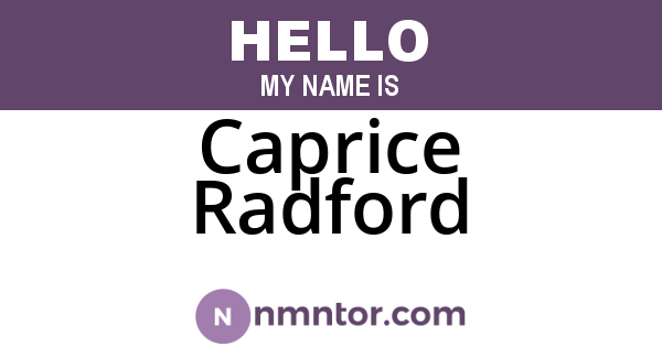 Caprice Radford