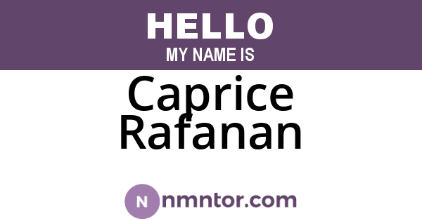 Caprice Rafanan