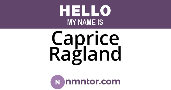 Caprice Ragland