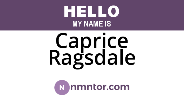 Caprice Ragsdale