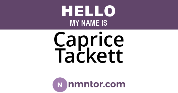Caprice Tackett