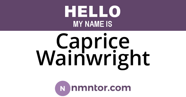 Caprice Wainwright
