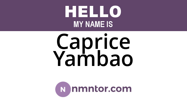Caprice Yambao