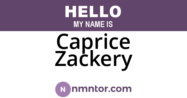 Caprice Zackery