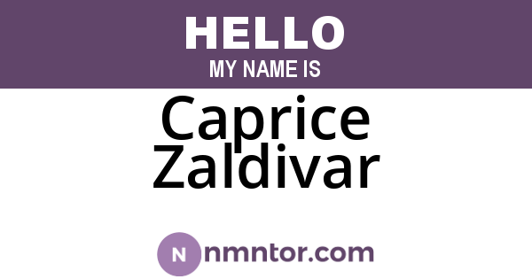 Caprice Zaldivar