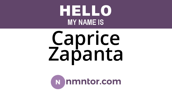 Caprice Zapanta