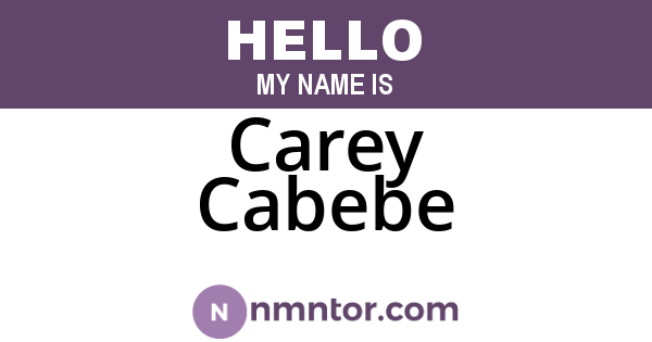 Carey Cabebe