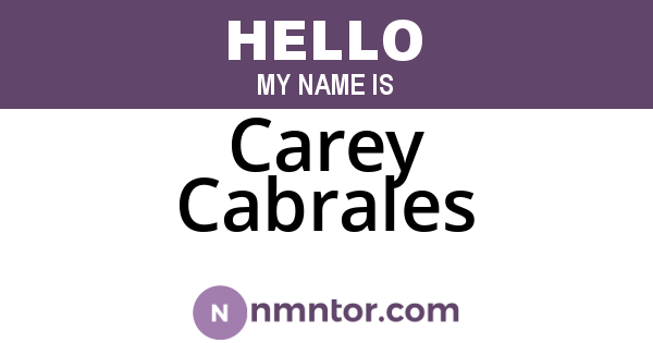 Carey Cabrales