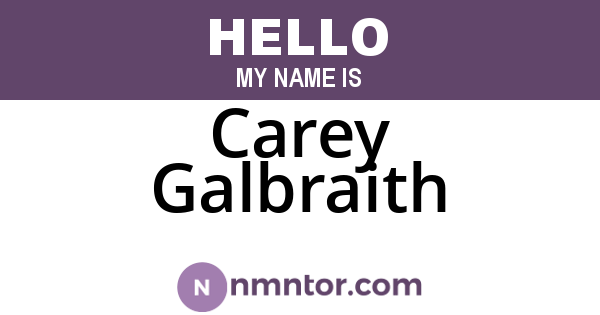 Carey Galbraith