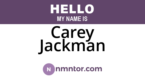 Carey Jackman