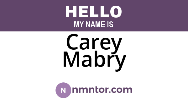 Carey Mabry