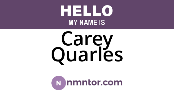 Carey Quarles